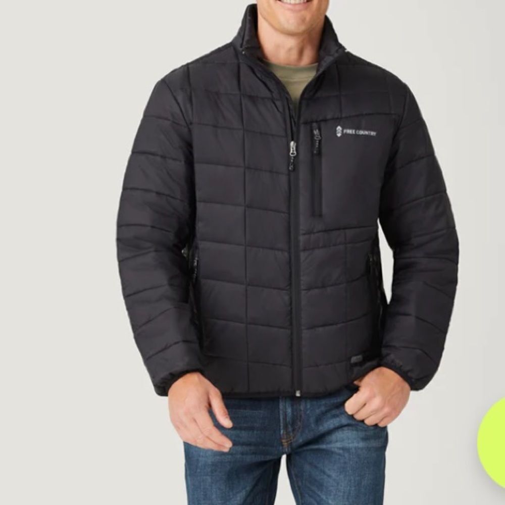 Free Country Men's FreeCycle® Stimson Puffer Jacket Black M NWOT